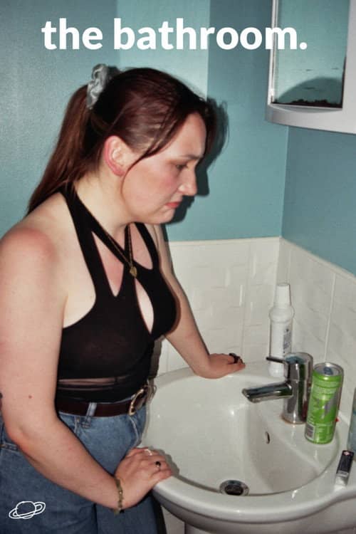 the bathroom