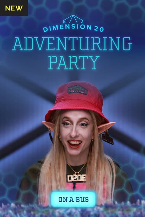 Dimension 20's Adventuring Party All About "D20 on a Bus" poster