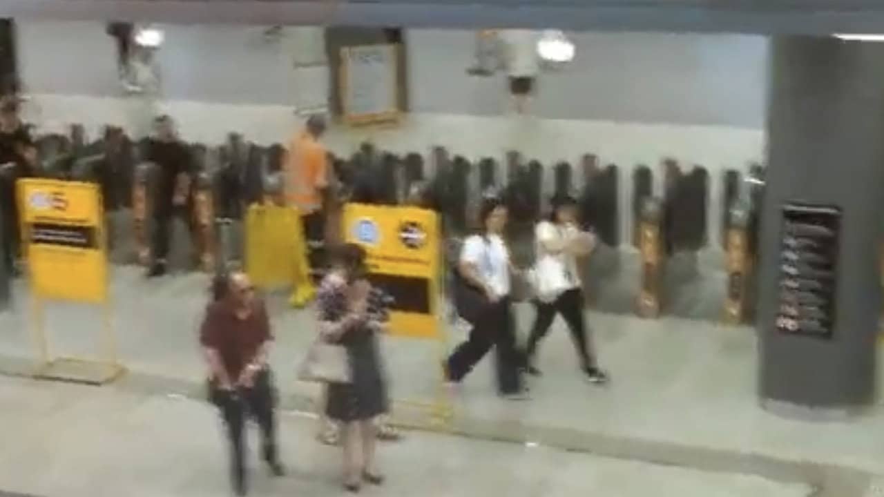 People Passing By backdrop