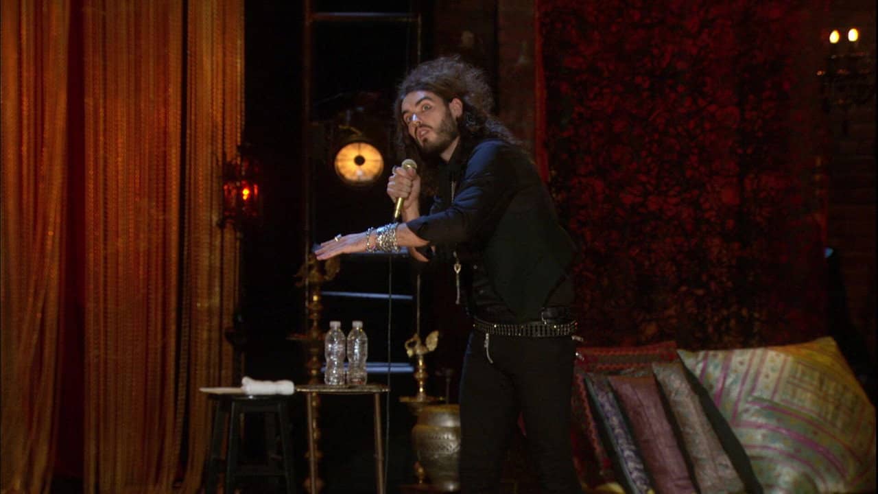 Russell Brand in New York City backdrop