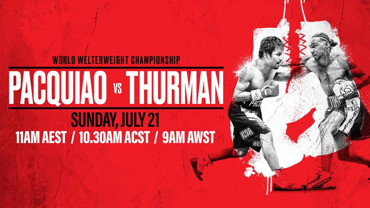 Manny Pacquiao vs. Keith Thurman backdrop